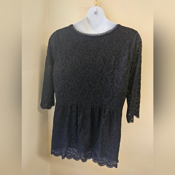 ISAACMIZRAHILIVE! -Elegant Black Lace Women's Top XL - Picture 2 of 6